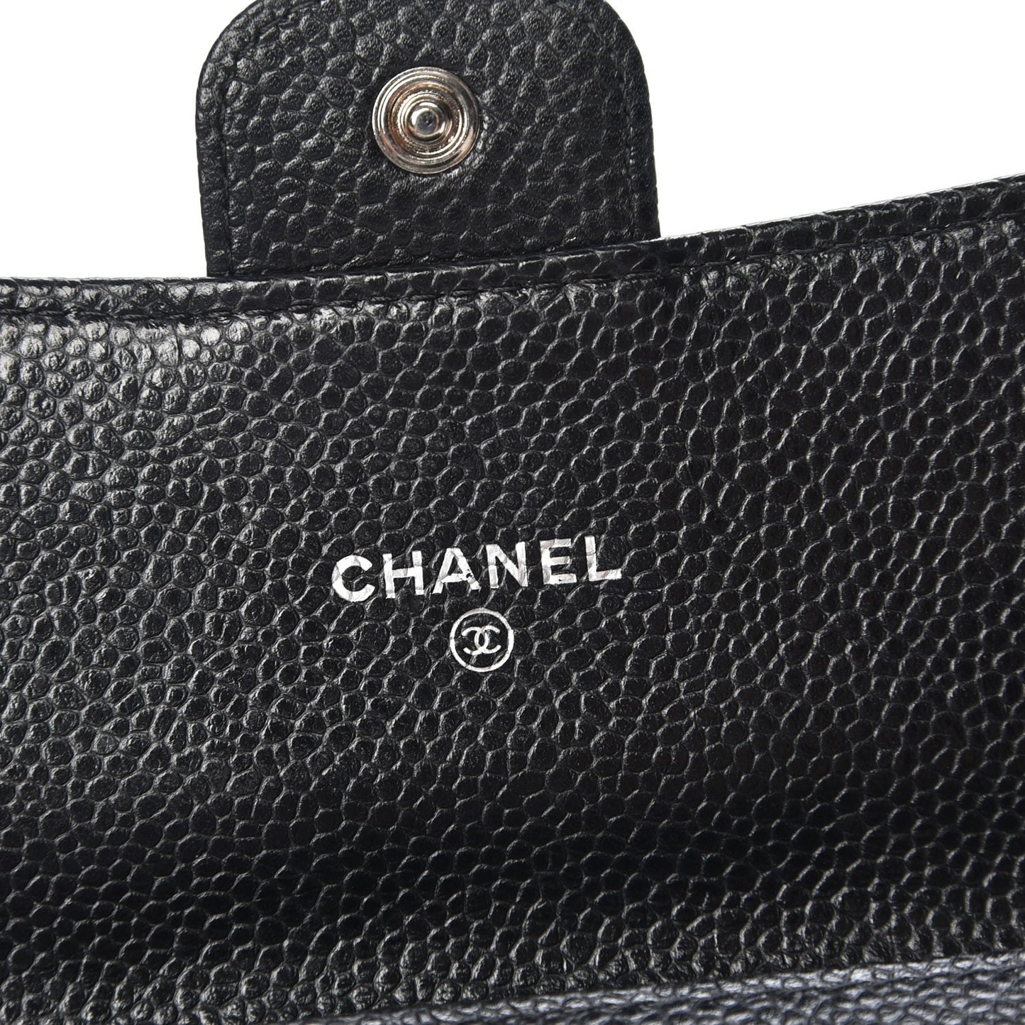 Caviar Quilted Small Flap Wallet Black