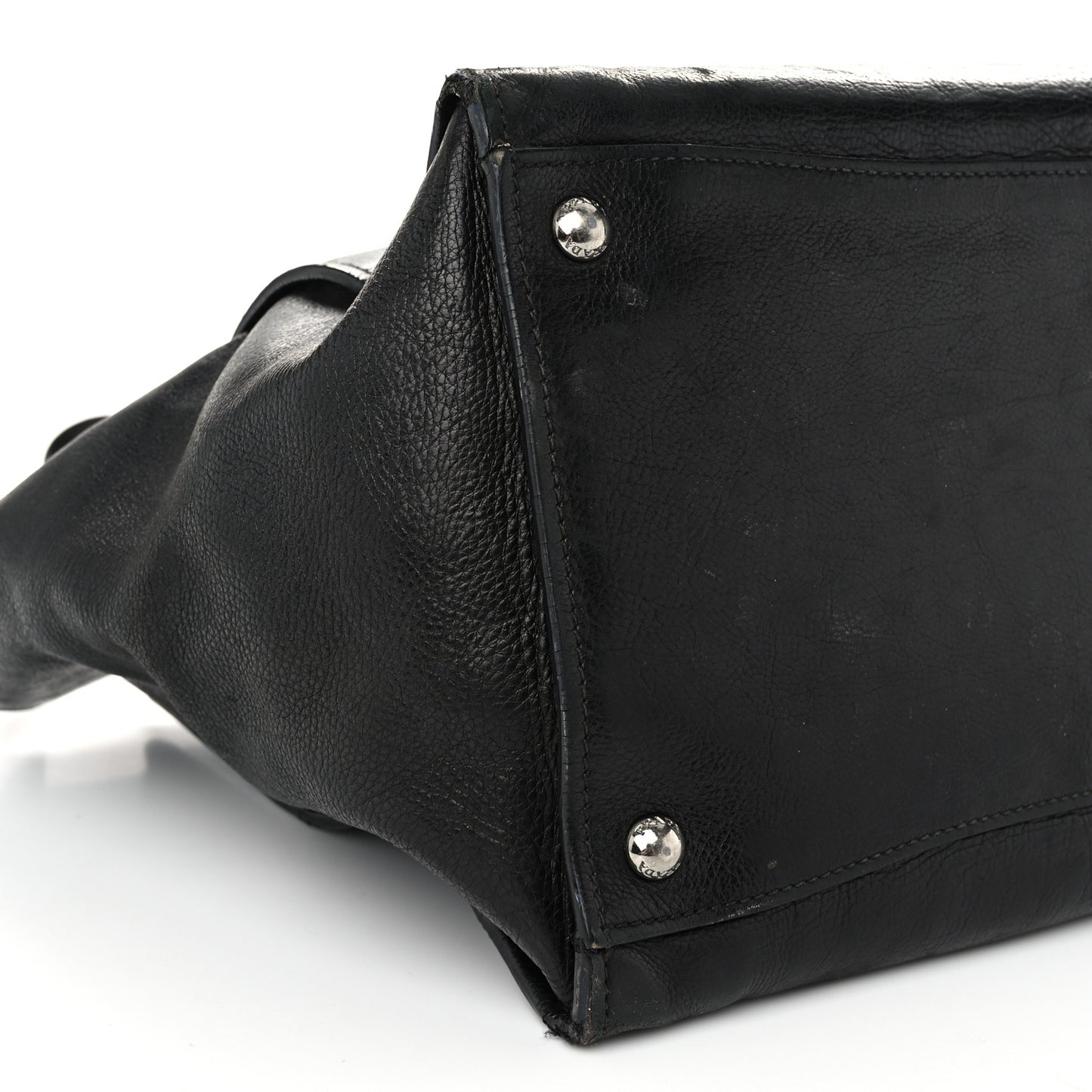 Glace Calf Twin Pocket Tote Black