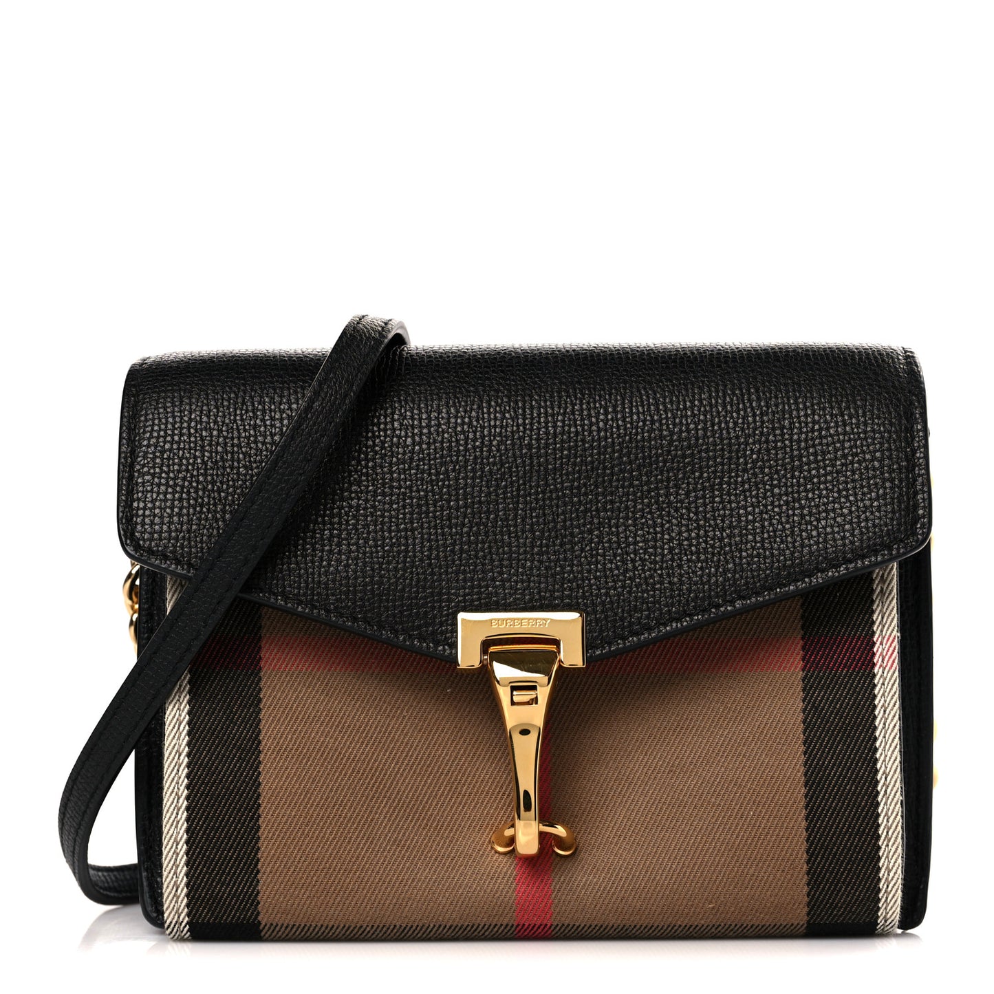 Derby Calfskin House Check Baby Macken Crossbody Bag Black