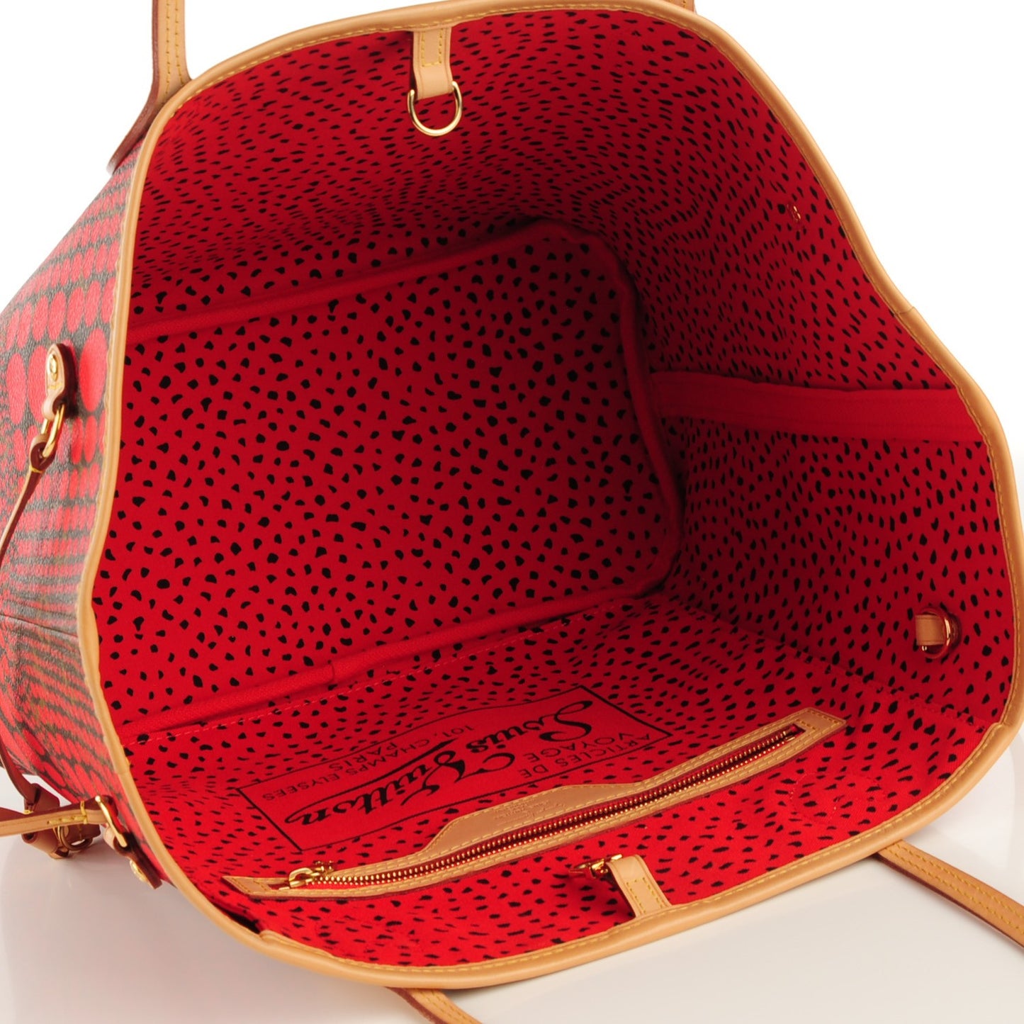 Monogram Kusama Waves Neverfull MM Red