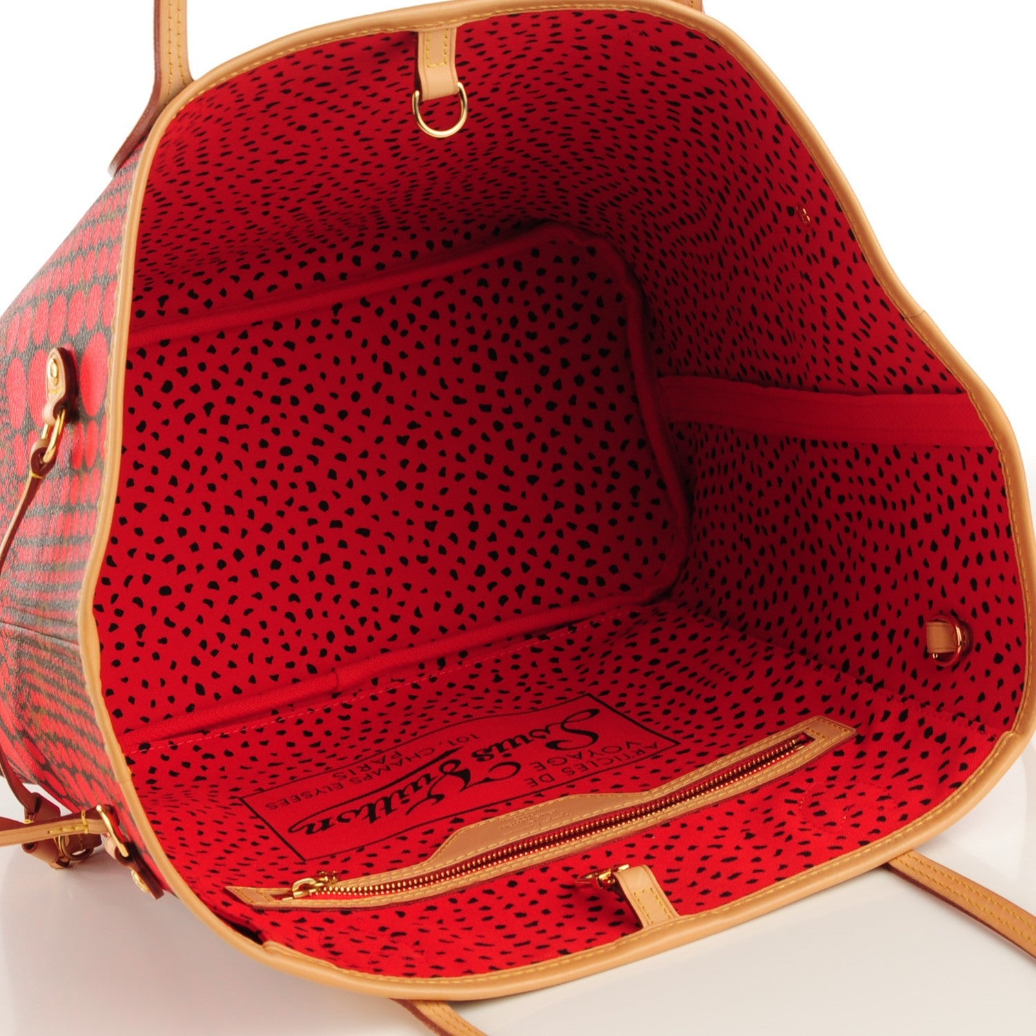 Louis Vuitton Monogram Kusama Waves Neverfull MM Red 5 of 7