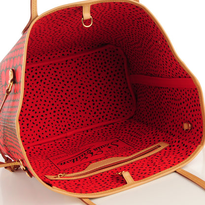 Louis Vuitton Monogram Kusama Waves Neverfull MM Red 5 of 7