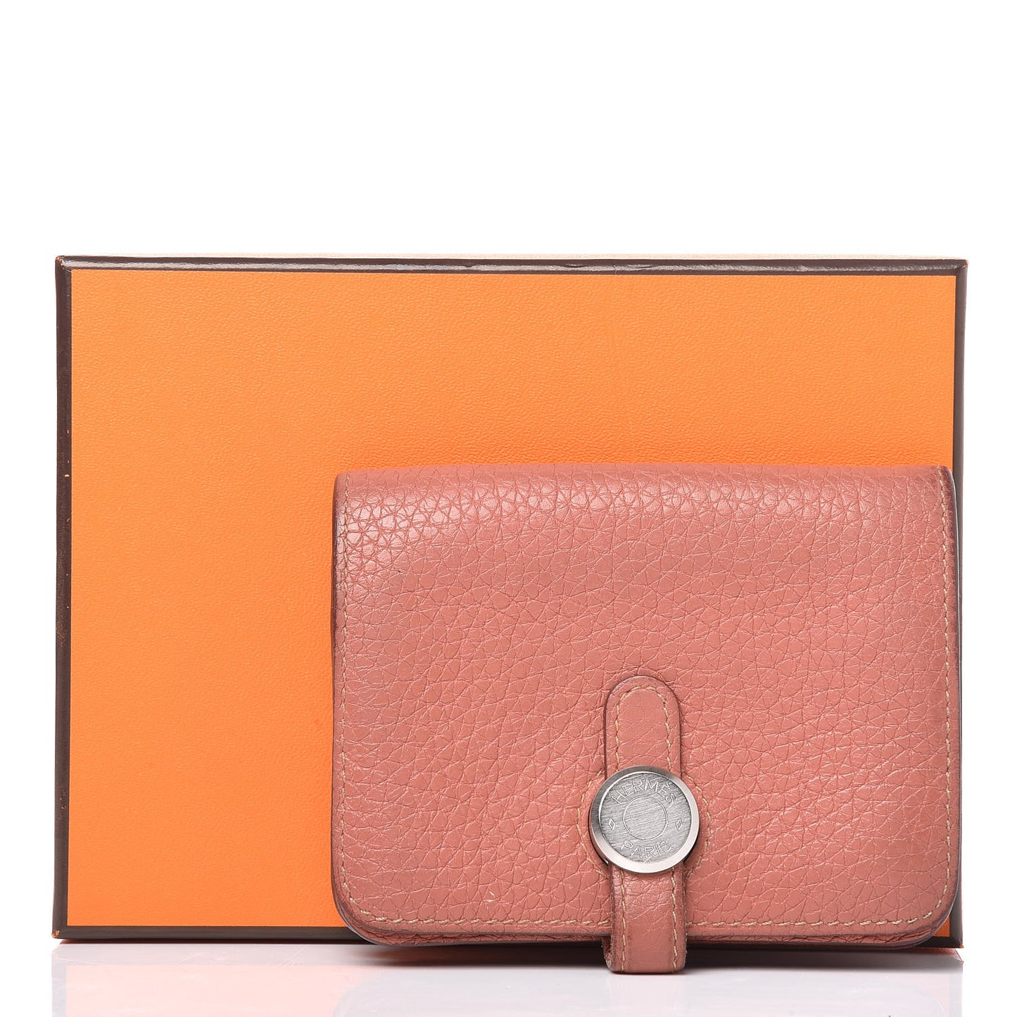 Taurillon Clemence Dogon Card Case Rose Thè