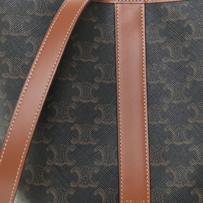 Celine Triomphe Canvas Calfskin Small Bucket Bag Tan 8 of 13
