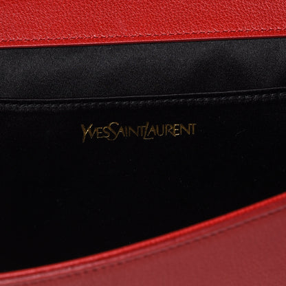 Saint Laurent Calfskin Monogram Large Belle De Jour Clutch Red 8 of 9