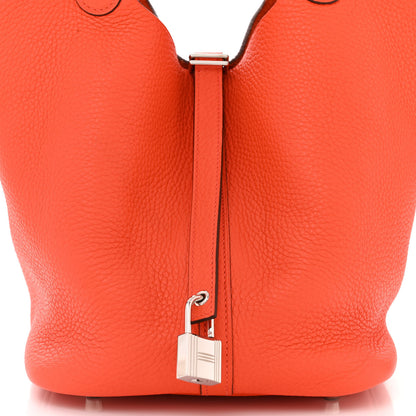Hermes Taurillon Clemence Picotin Lock 22 MM Orange 8 of 10