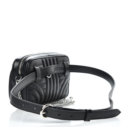 Prada Soft Calfskin Impunture Diagramme Belt Bag Black 4 of 9