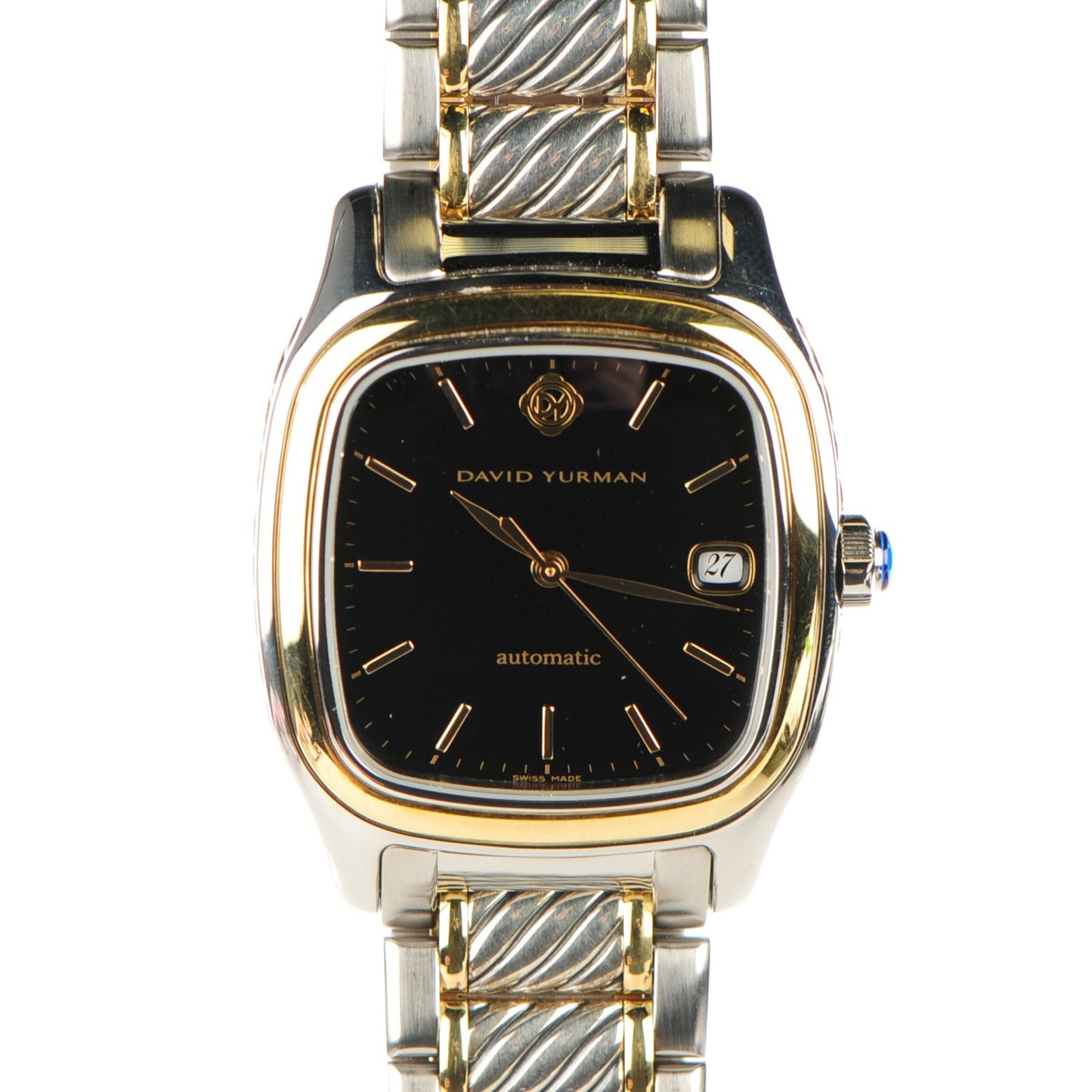 Stainless Steel 18K Yellow Gold 35mm Thoroughbred Automatic Watch Black
