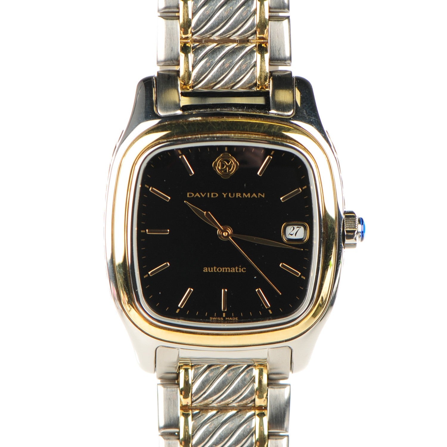 David Yurman Stainless Steel 18K Yellow Gold 35mm Thoroughbred Automatic Watch Black 1 of 12