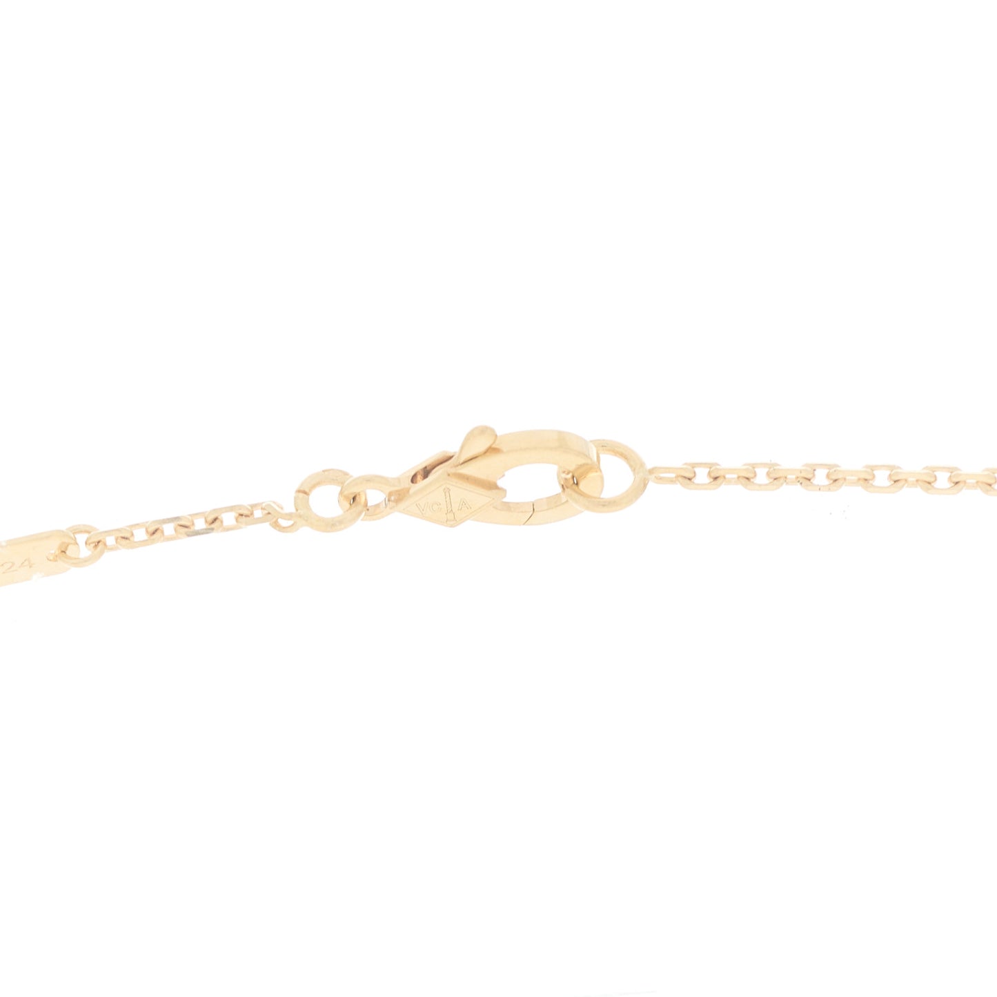 18K Yellow Gold Mother of Pearl Vintage Alhambra Pendant Necklace