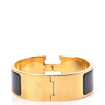 Hermes Enamel Wide Clic Clac H Bracelet PM Black 3 of 5
