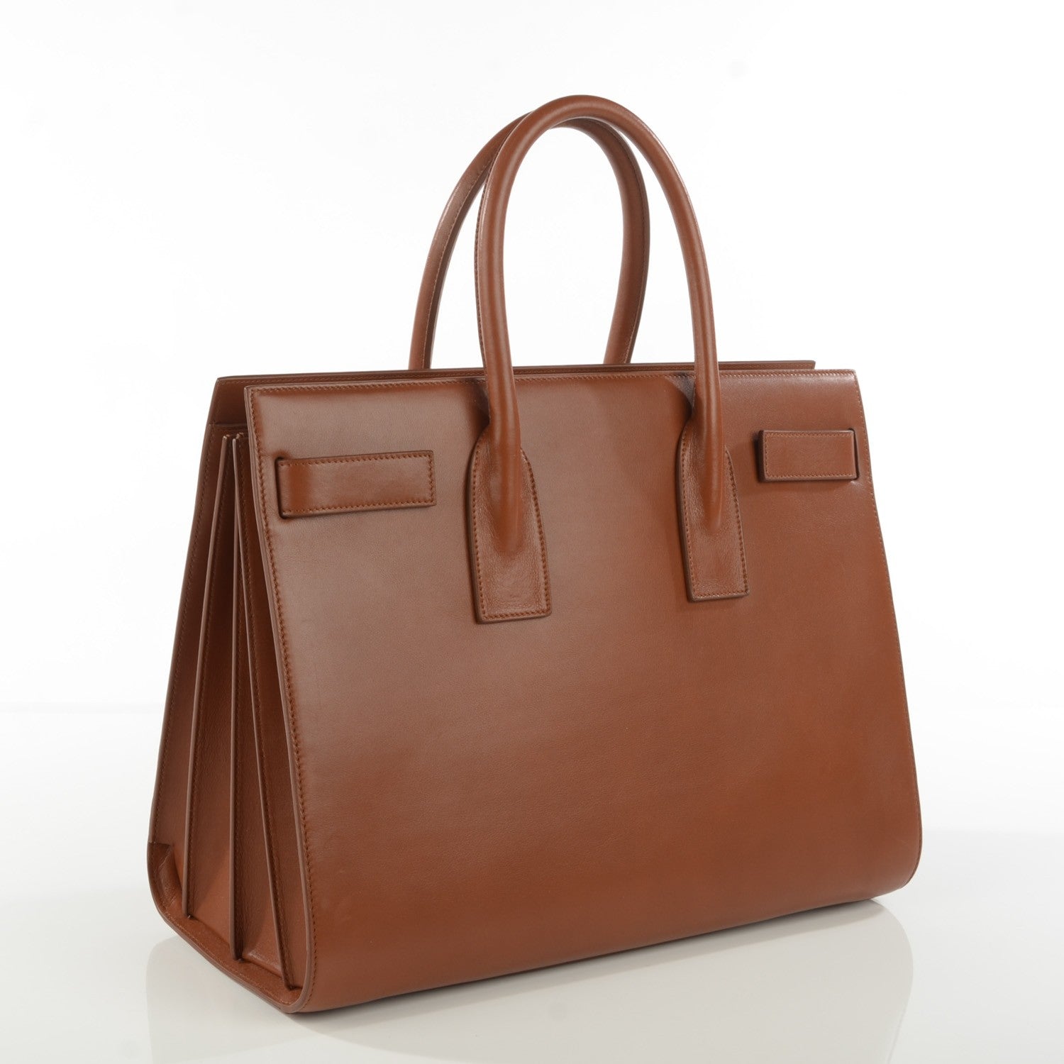 Saint Laurent Calfskin Large Sac De Jour Carryall Cognac 3 of 7