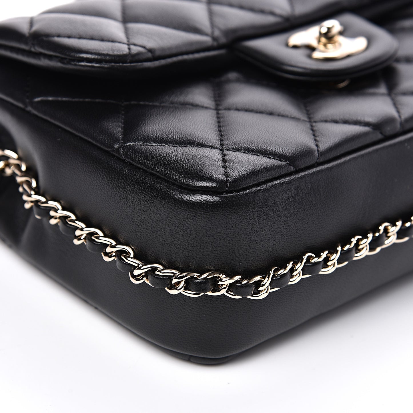 Lambskin Quilted Small My Precious Flap Black