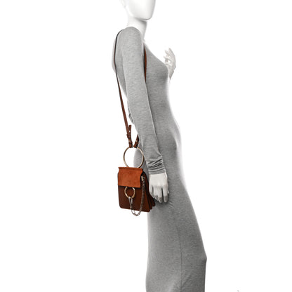 Chloe Suede Calfskin Mini Faye Bracelet Bag Tobacco 2 of 10