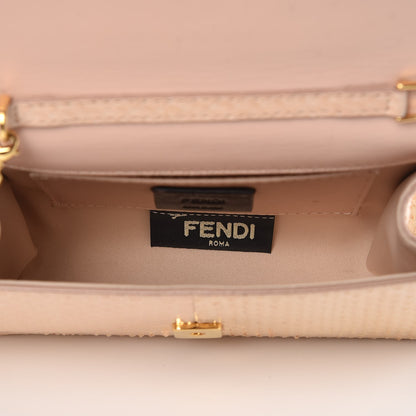 Fendi Snakeskin Mini Rush Clutch Blush 5 of 8