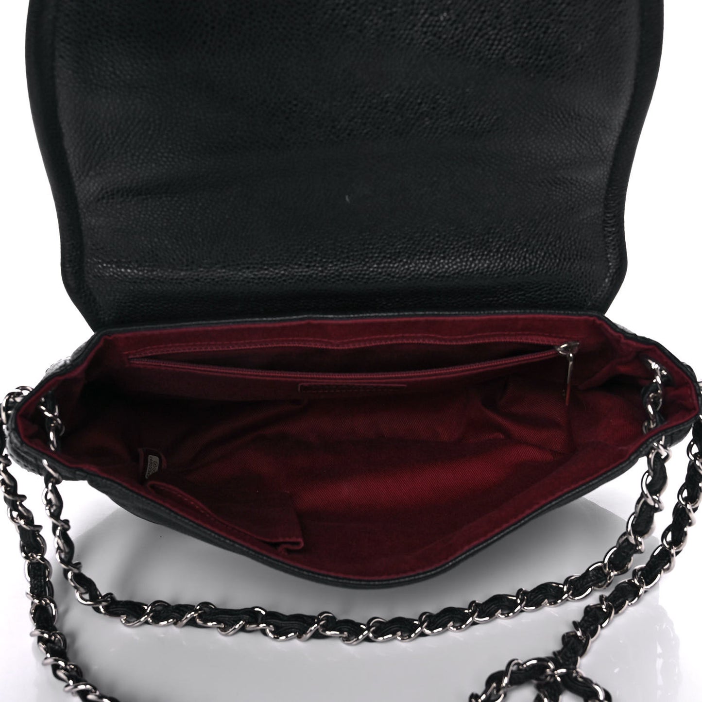 Caviar Half Moon Large Flap Black