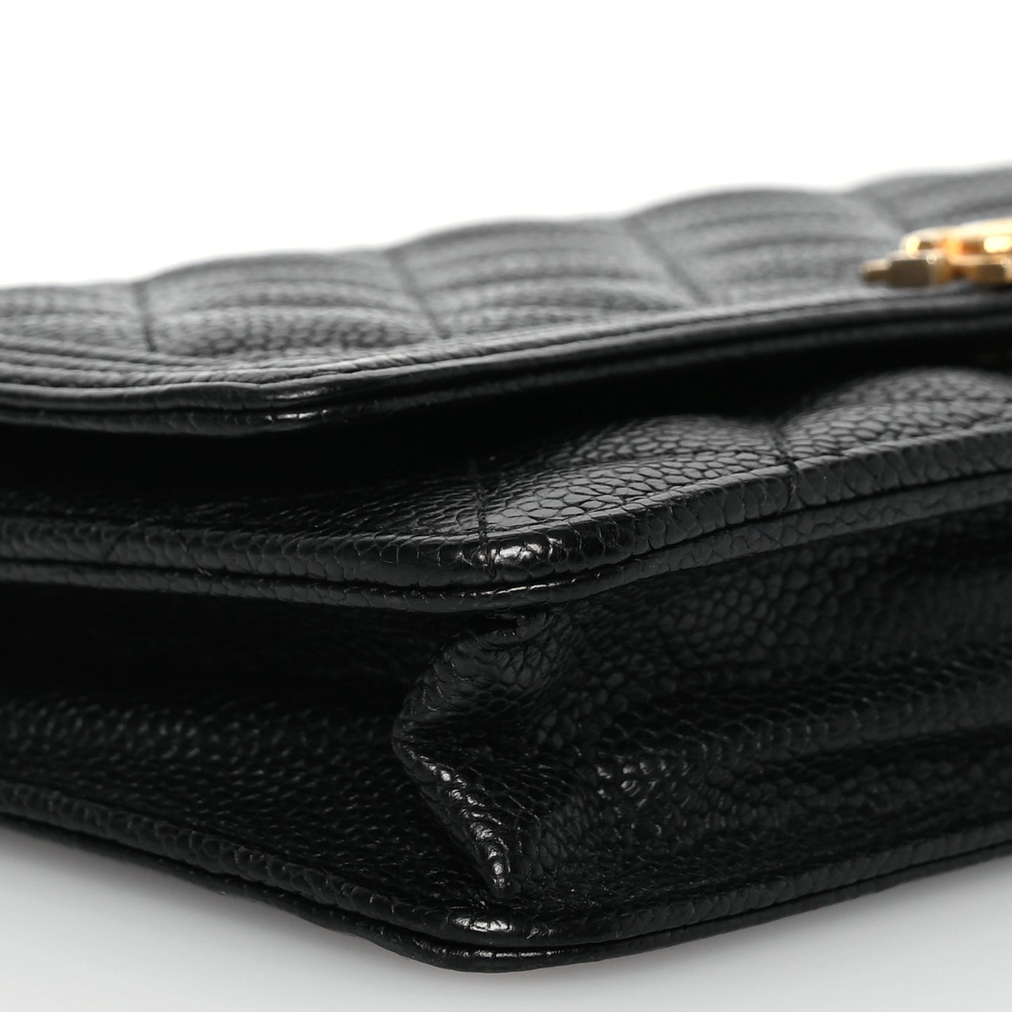 Caviar Quilted Boy Wallet On Chain WOC Black