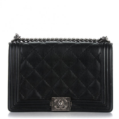 Chanel Calfskin Quilted Double Stitch New Medium Boy Flap Black 1 of 6