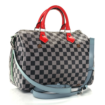 Louis Vuitton Damier Speedy Bandouliere 30 Black White 3 of 10