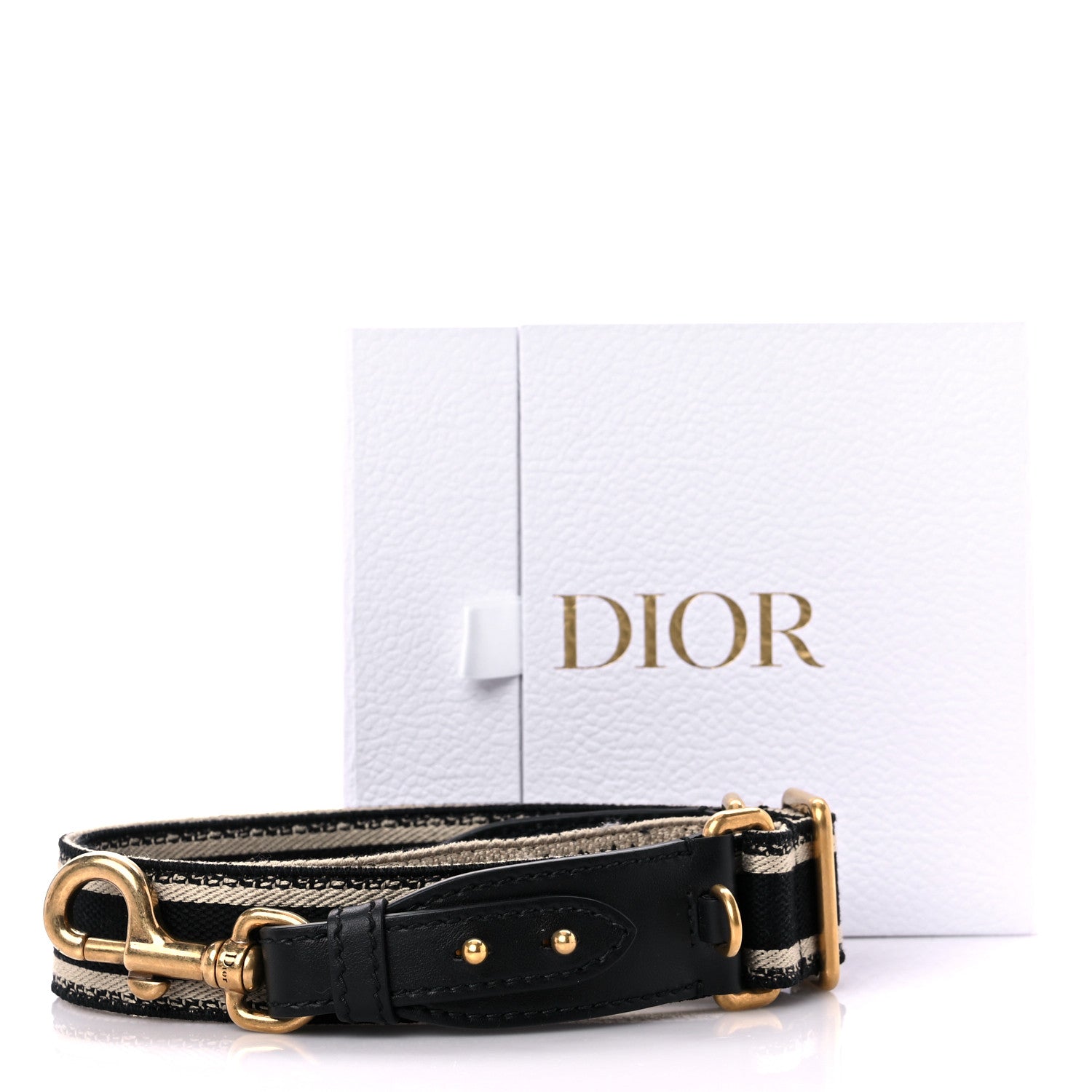 Christian Dior Canvas Embroidered Shoulder Strap Black 5 of 5