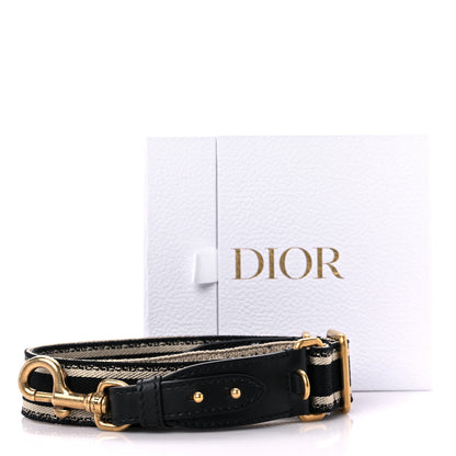 Christian Dior Canvas Embroidered Shoulder Strap Black 5 of 5