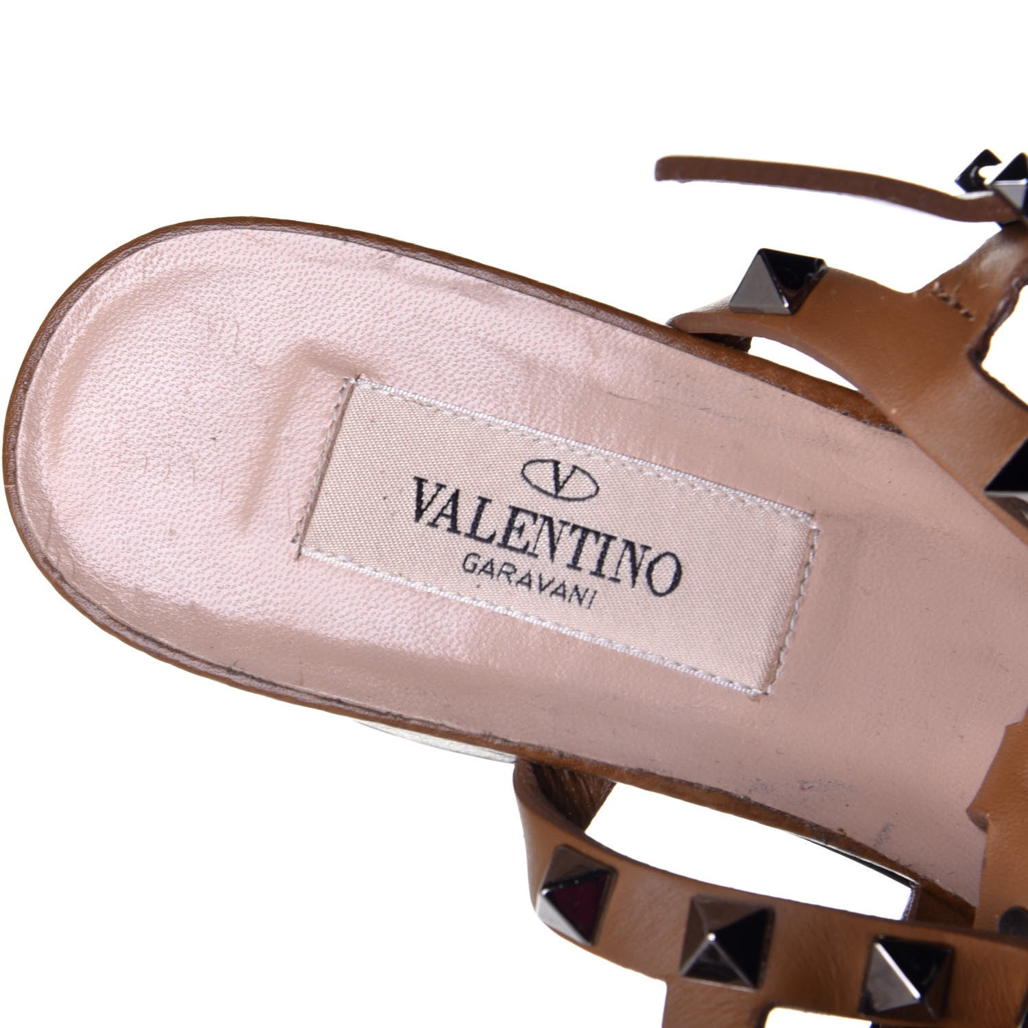 Valentino Garavani Calfskin Rockstud 60mm City Sandals 36 Saddle Brown 7 of 7
