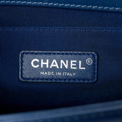 Chanel Caviar Quilted Medium Boy Flap Blue 6 of 11