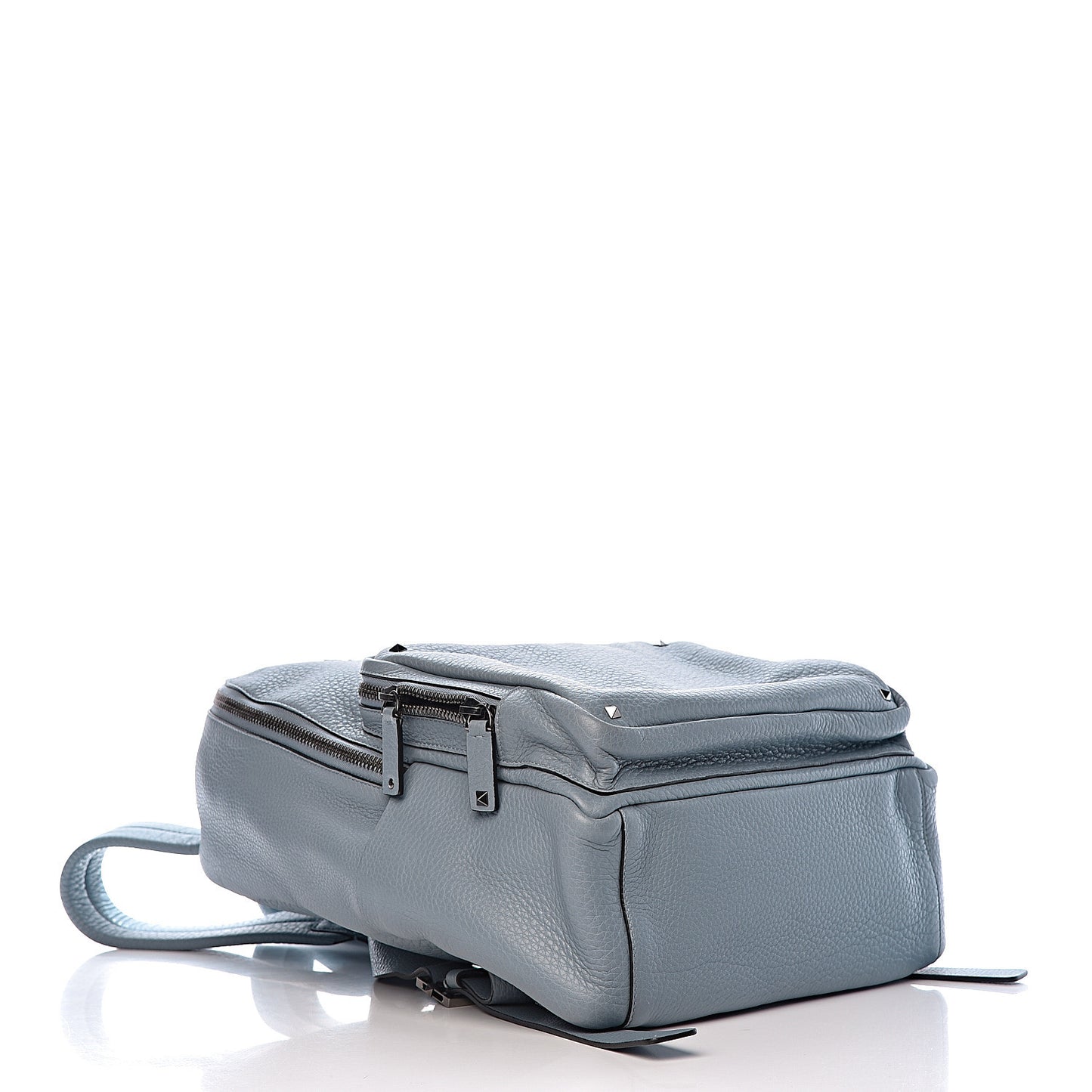 Grained Calfskin Rockstud Backpack Blue