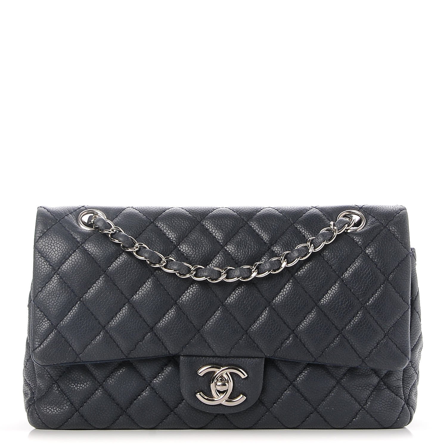 Chanel Caviar Quilted Medium Double Flap Navy 1 of 8