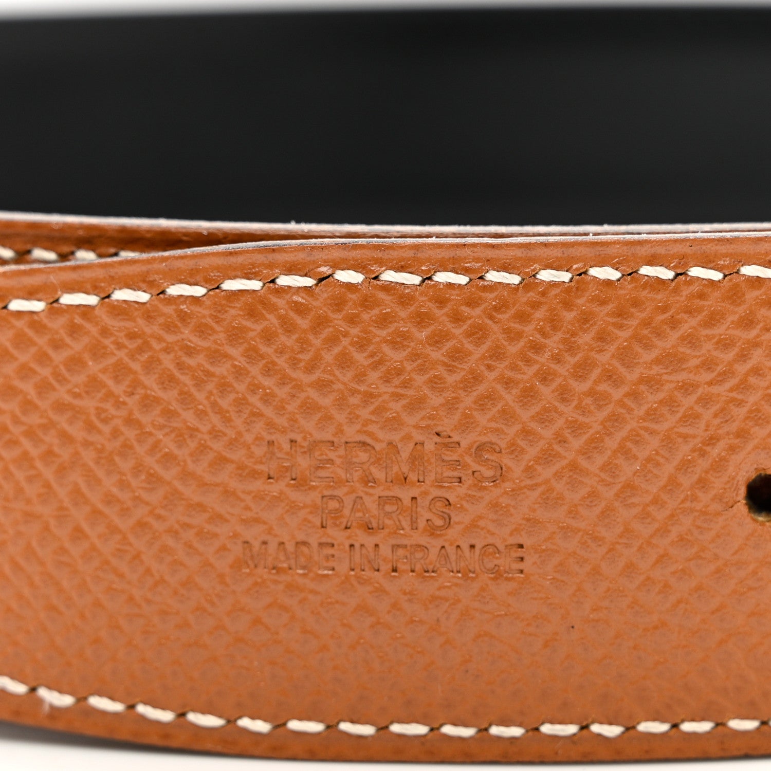 Hermes Swift Courchevel 24mm Belt Strap 70 Black Gold 3 of 6