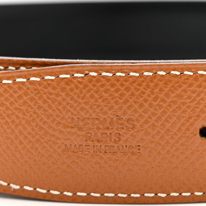 Hermes Swift Courchevel 24mm Belt Strap 70 Black Gold 3 of 6