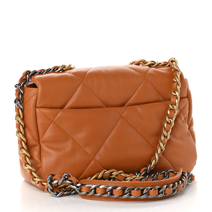 Chanel Lambskin Quilted Medium Chanel 19 Flap Light Brown 3 of 11