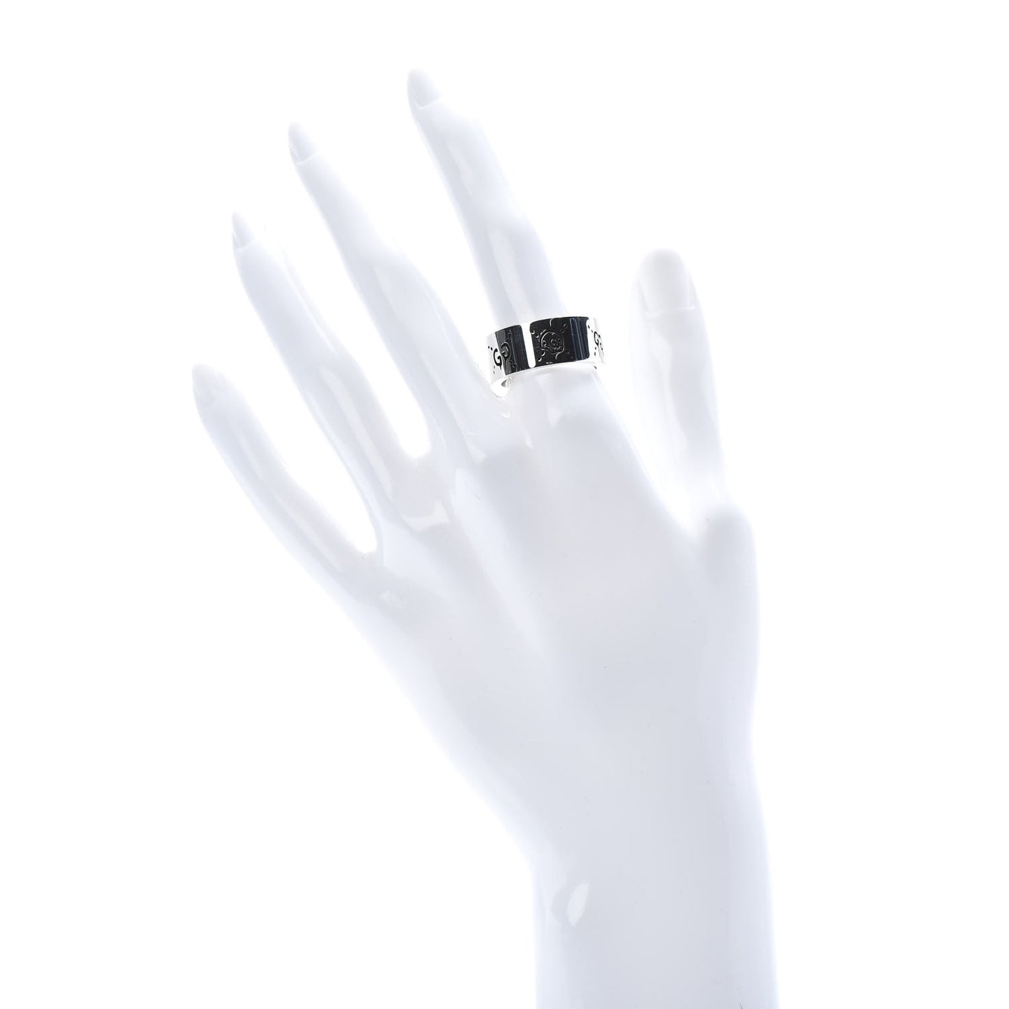 Sterling Silver GucciGhost Hamlet Skull Band Ring 58 8.25