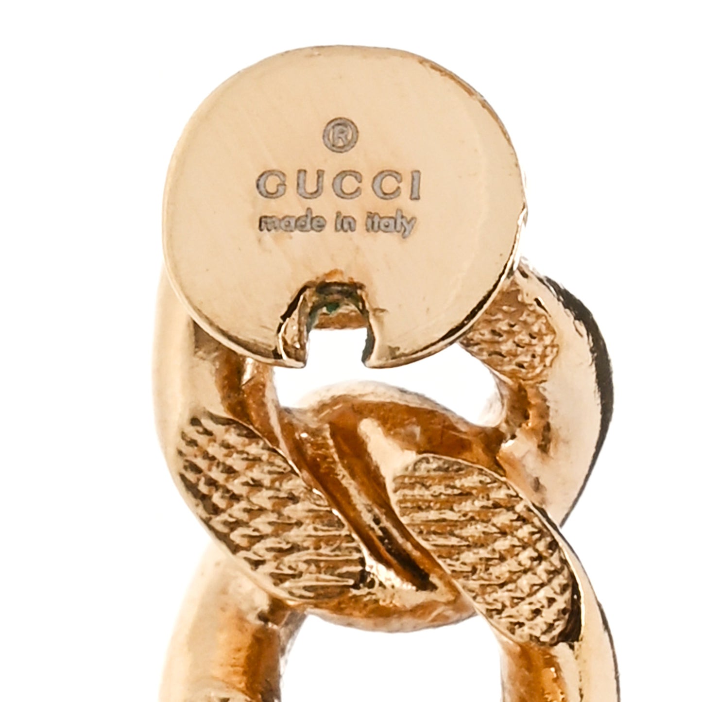 Metal Interlocking G Gourmette Chain Hoop Earrings Gold