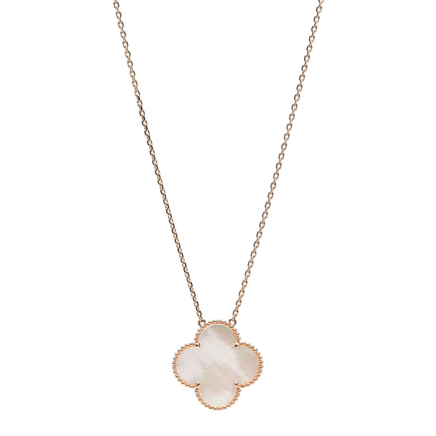 18K Rose Gold Mother of Pearl Magic Alhambra Pendant Necklace