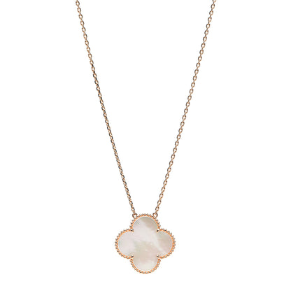 Van Cleef & Arpels 18K Rose Gold Mother of Pearl Magic Alhambra Pendant Necklace 1 of 6