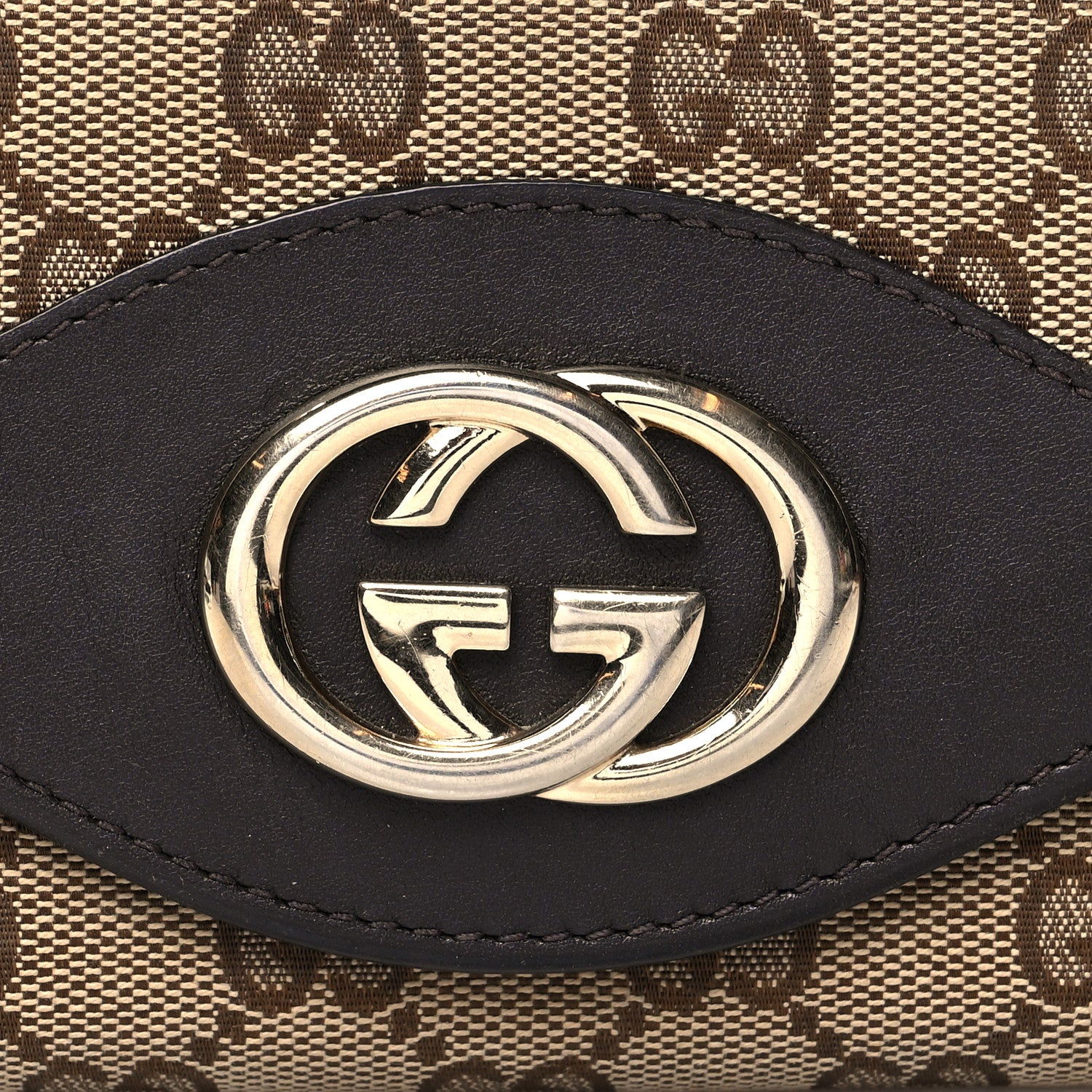 Gucci Monogram Margaux Calfskin Sukey Continental Wallet Beige Ebony Cocoa 8 of 13