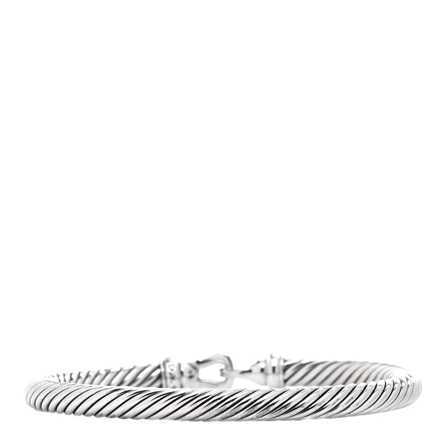 Sterling Silver Diamond 5mm Cable Buckle Bracelet