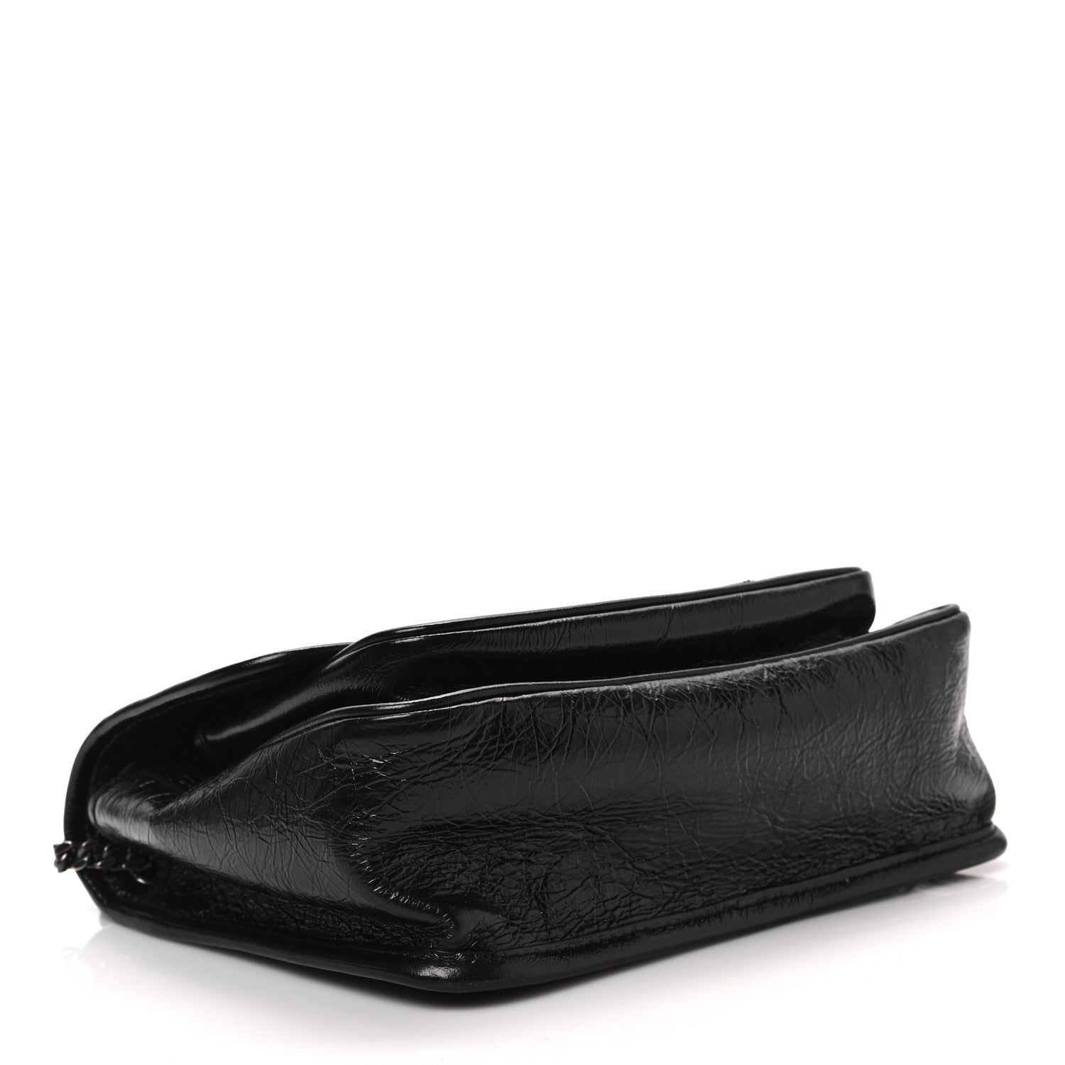 Saint Laurent Crinkled Lambskin Matelasse Monogram Baby Niki Chain Satchel Black 4 of 8