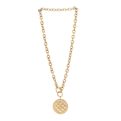 Chanel Quilted CC Pendant Chain Necklace Light Gold 3 of 5
