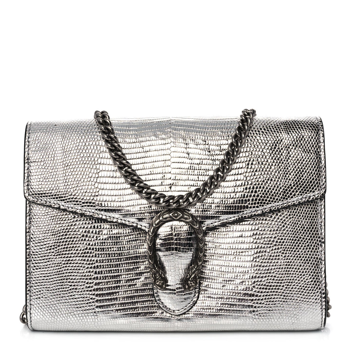 Lizard Mini Dionysus Chain Wallet Silver