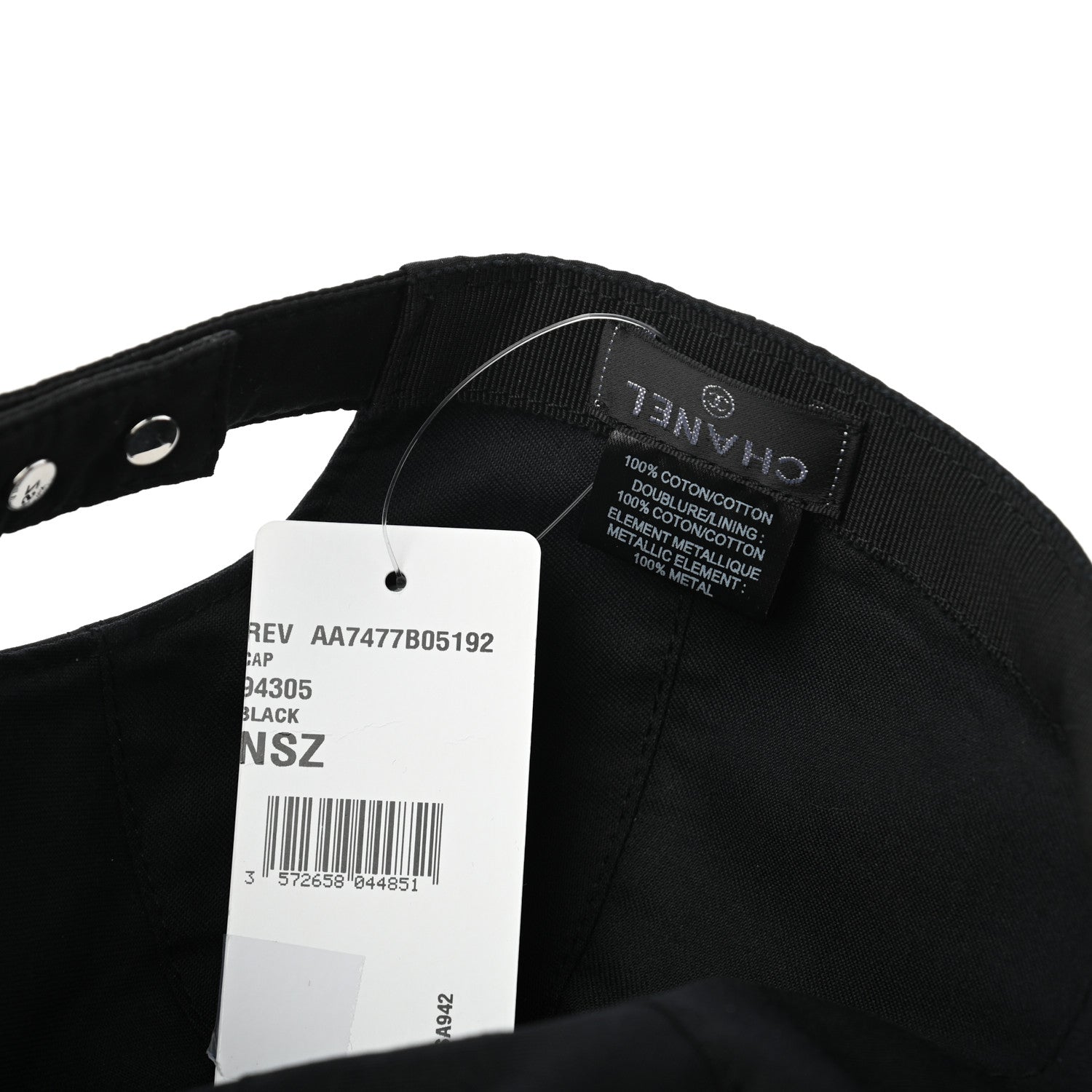Chanel Cotton CC Cap Hat Black 8 of 8