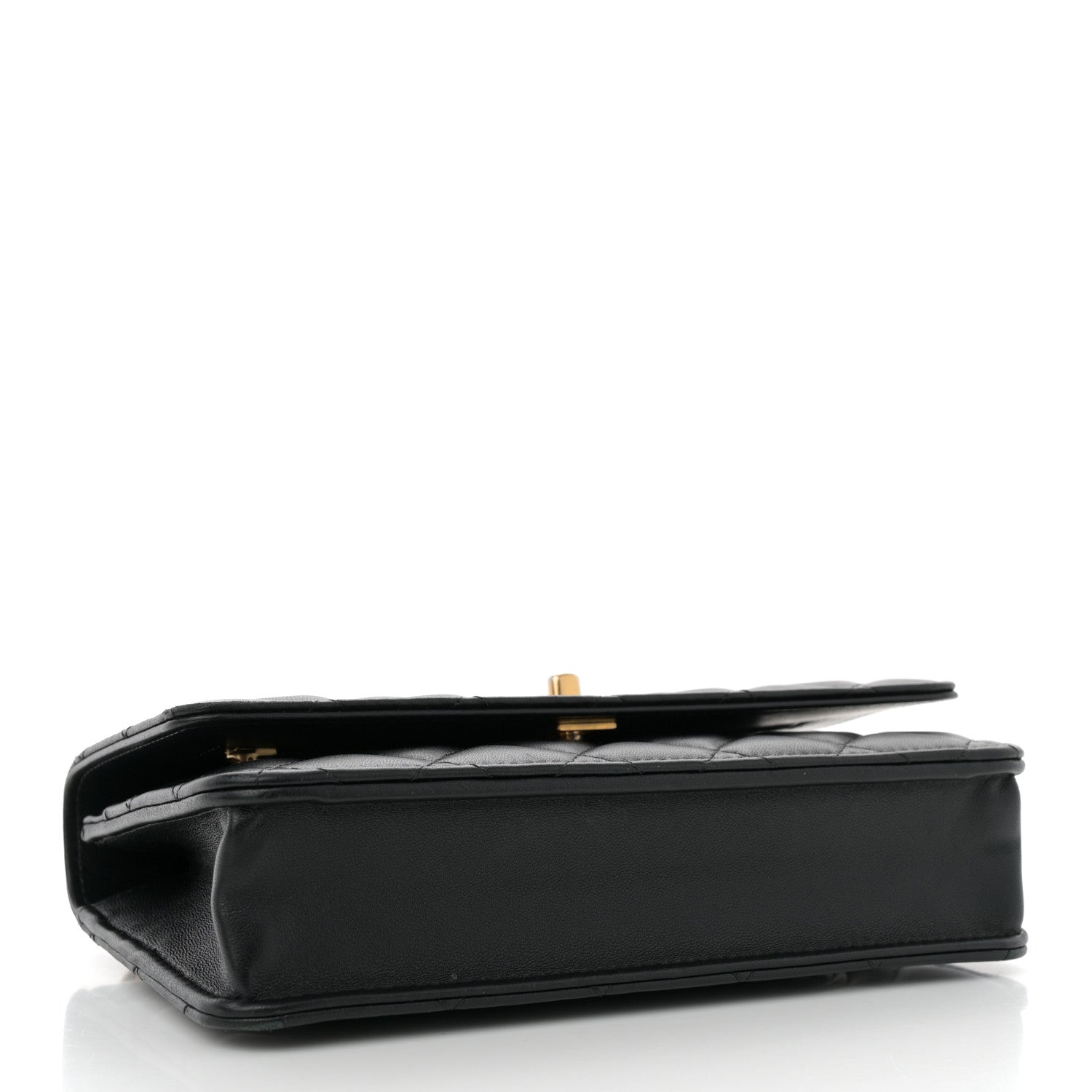 Chanel Lambskin Quilted Sweet Camellia Wallet On Chain WOC Black 4 of 11