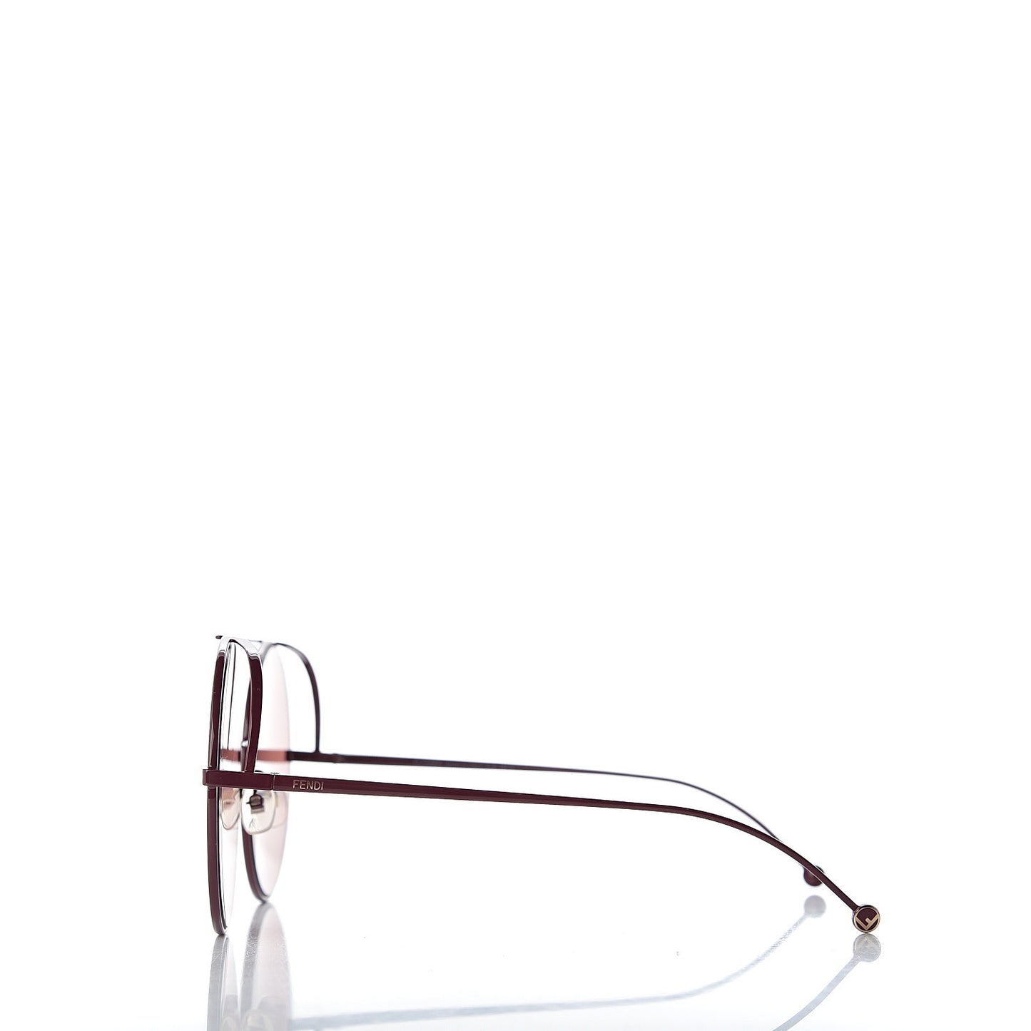 Metal F is Fendi Printed Run Away Round Frame Sunglasses FF 0285/S Red