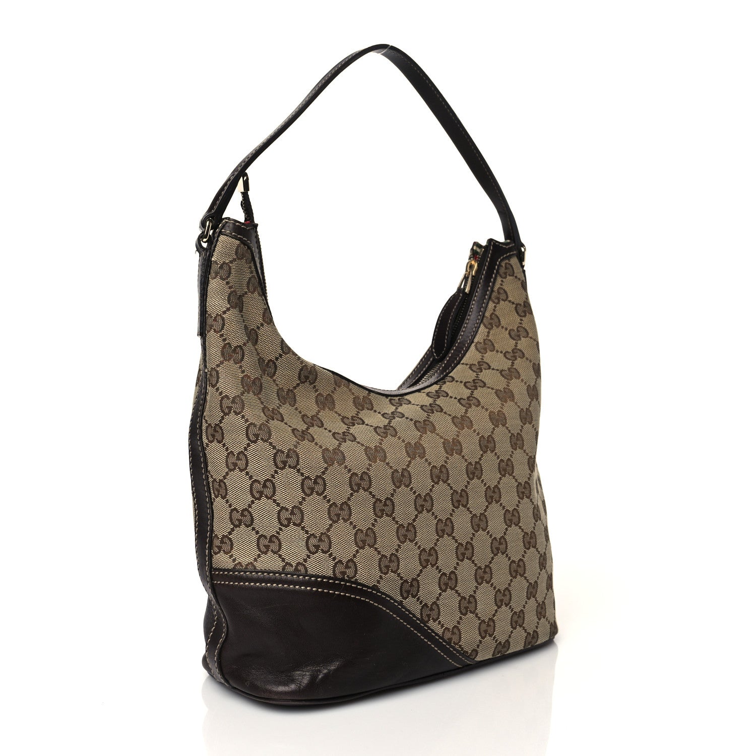 Gucci Monogram Medium New Britt Hobo Dark Brown 3 of 12