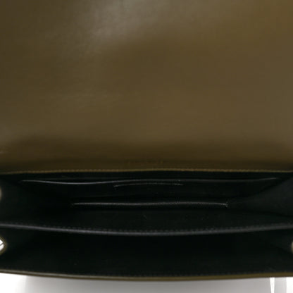 Saint Laurent Suede Smooth Calfskin Monogram Medium Solferino Soft Satchel Sesame Seaweed 5 of 8