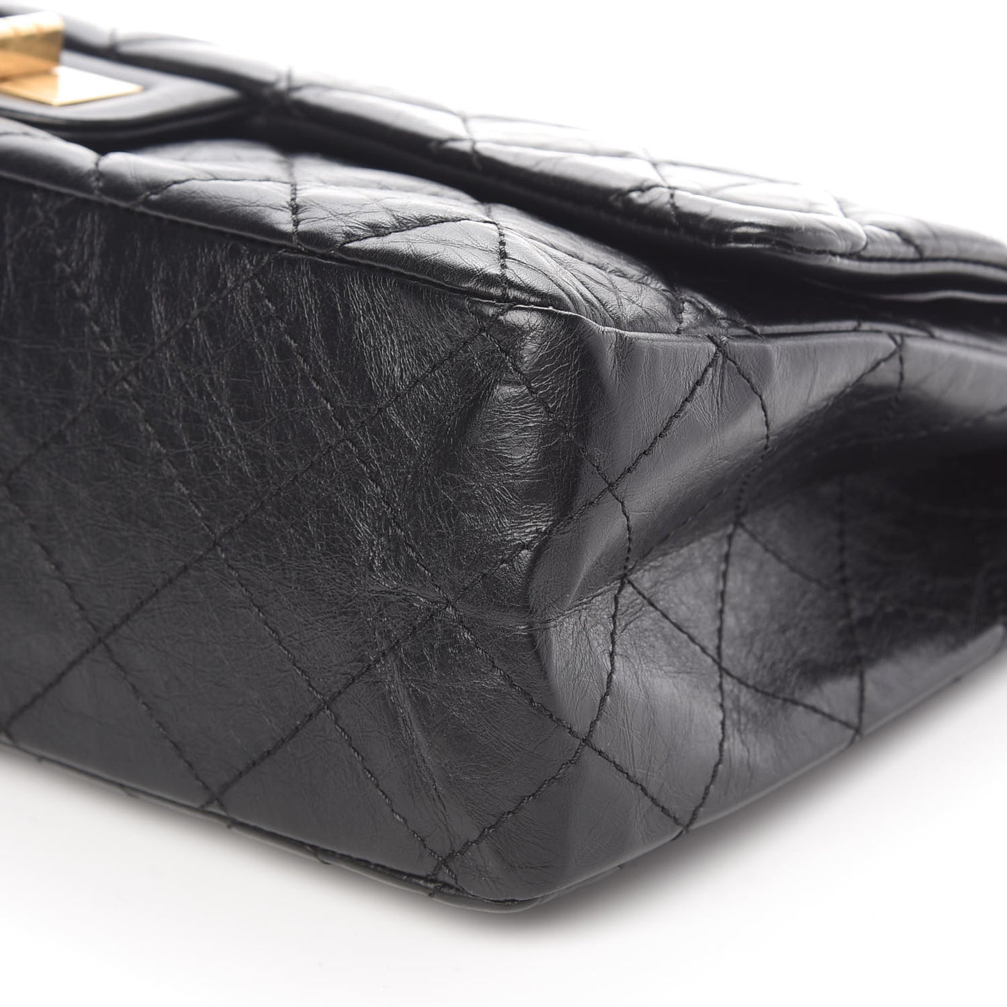 Aged Calfskin Quilted 2.55 Reissue 227 Flap Black