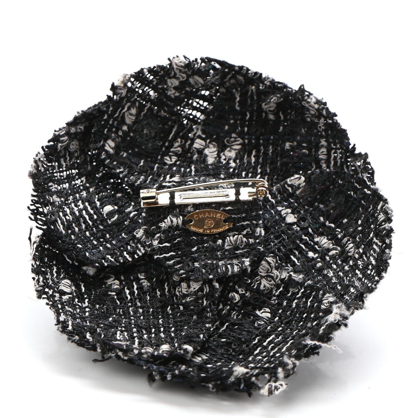 Tweed Pin Brooch Black White