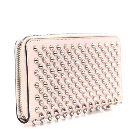 Christian Louboutin Calfskin Panettone Spiked Zip Around Wallet Light Pink 3 of 9