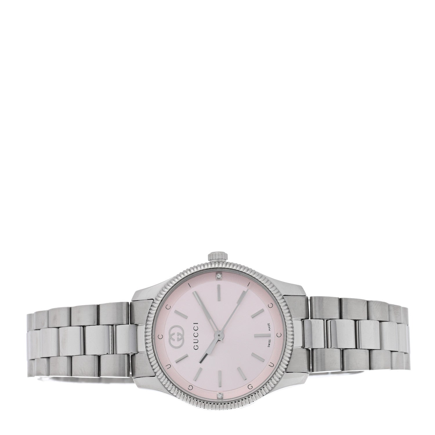 Gucci Stainless Steel Diamond 29mm G-Timeless Quartz Watch Pink 2 of 5